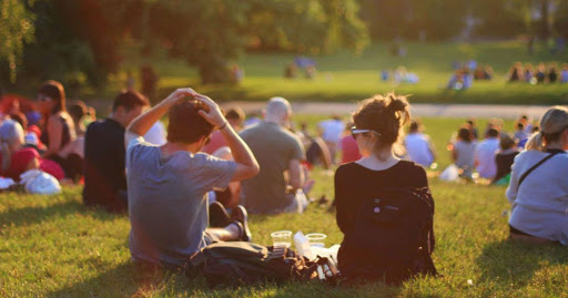 groupes de personne dans un parc